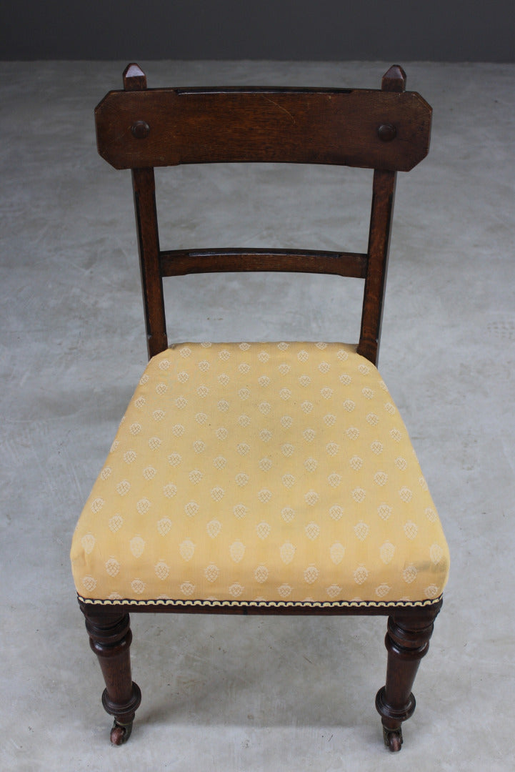 Single Victorian Gothic Revival Oak Dining Chair - Kernow Furniture