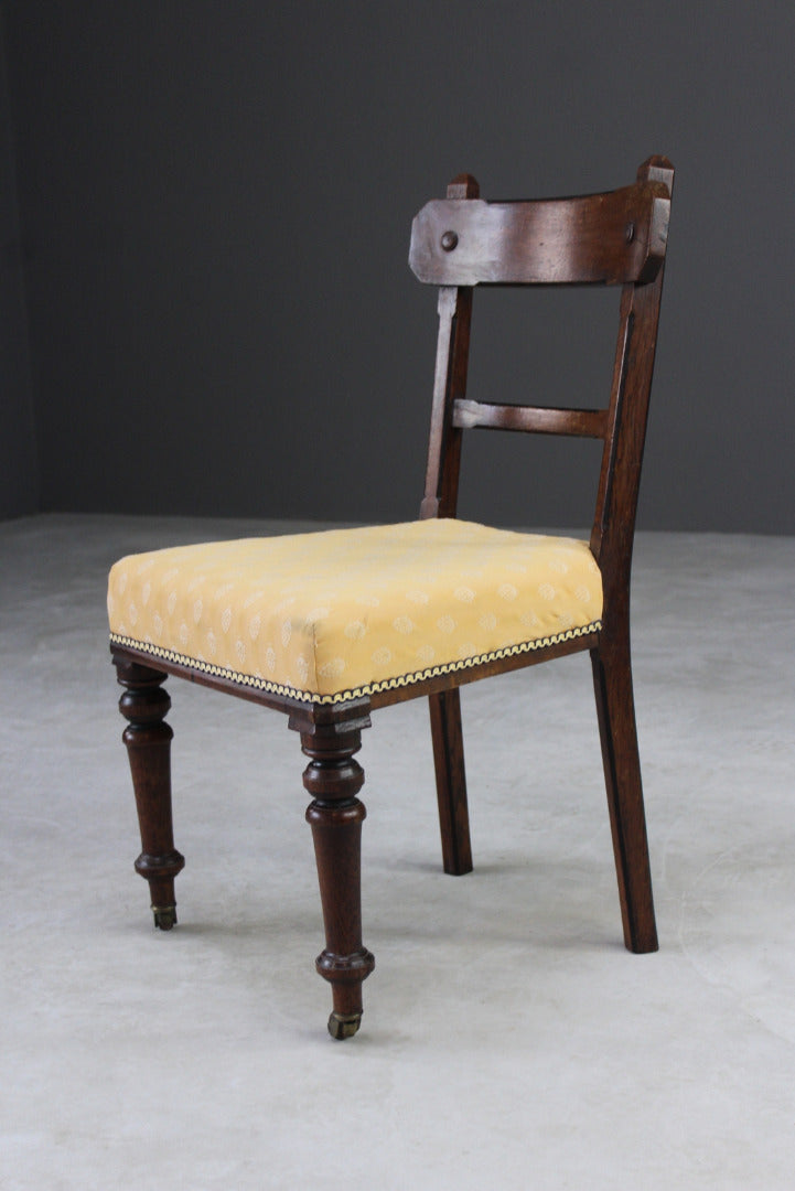 Single Victorian Gothic Revival Oak Dining Chair - Kernow Furniture