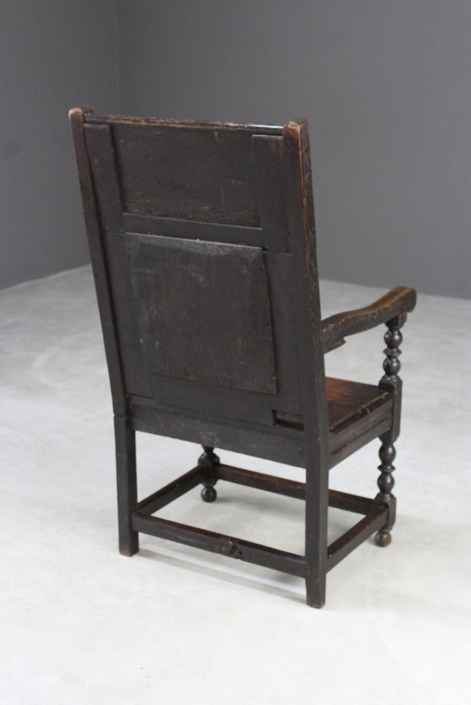 Antique Carved Oak Armchair - Kernow Furniture