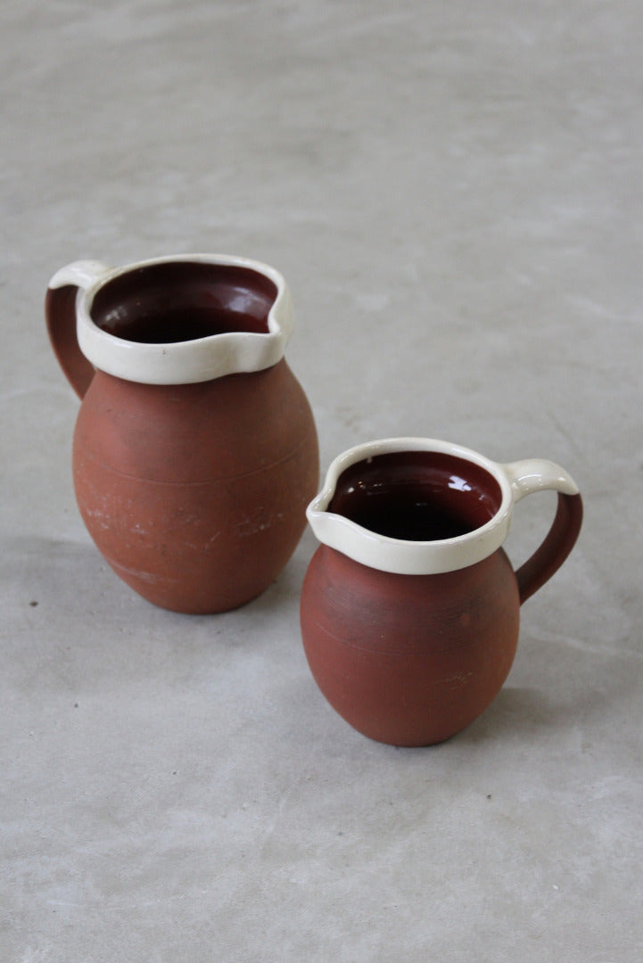 Pair Terracotta Kitchen Jugs - Kernow Furniture