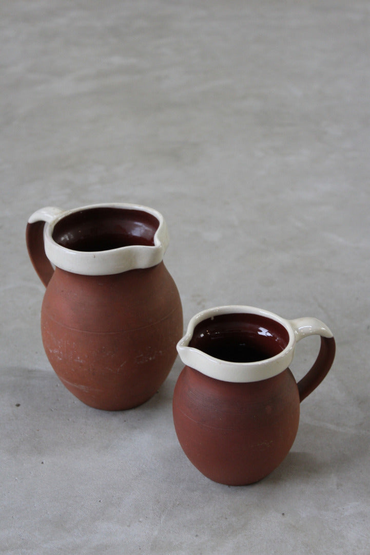 Pair Terracotta Kitchen Jugs - Kernow Furniture