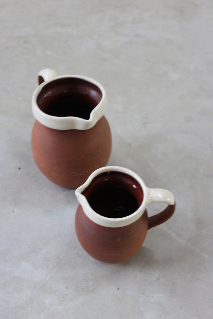 Pair Terracotta Kitchen Jugs - Kernow Furniture