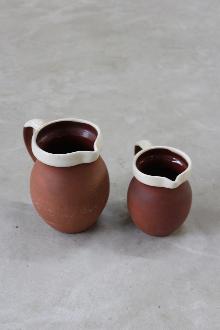 Pair Terracotta Kitchen Jugs - Kernow Furniture