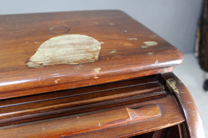 Angus of London Antique Walnut Roll Top Tambour Desk - Kernow Furniture