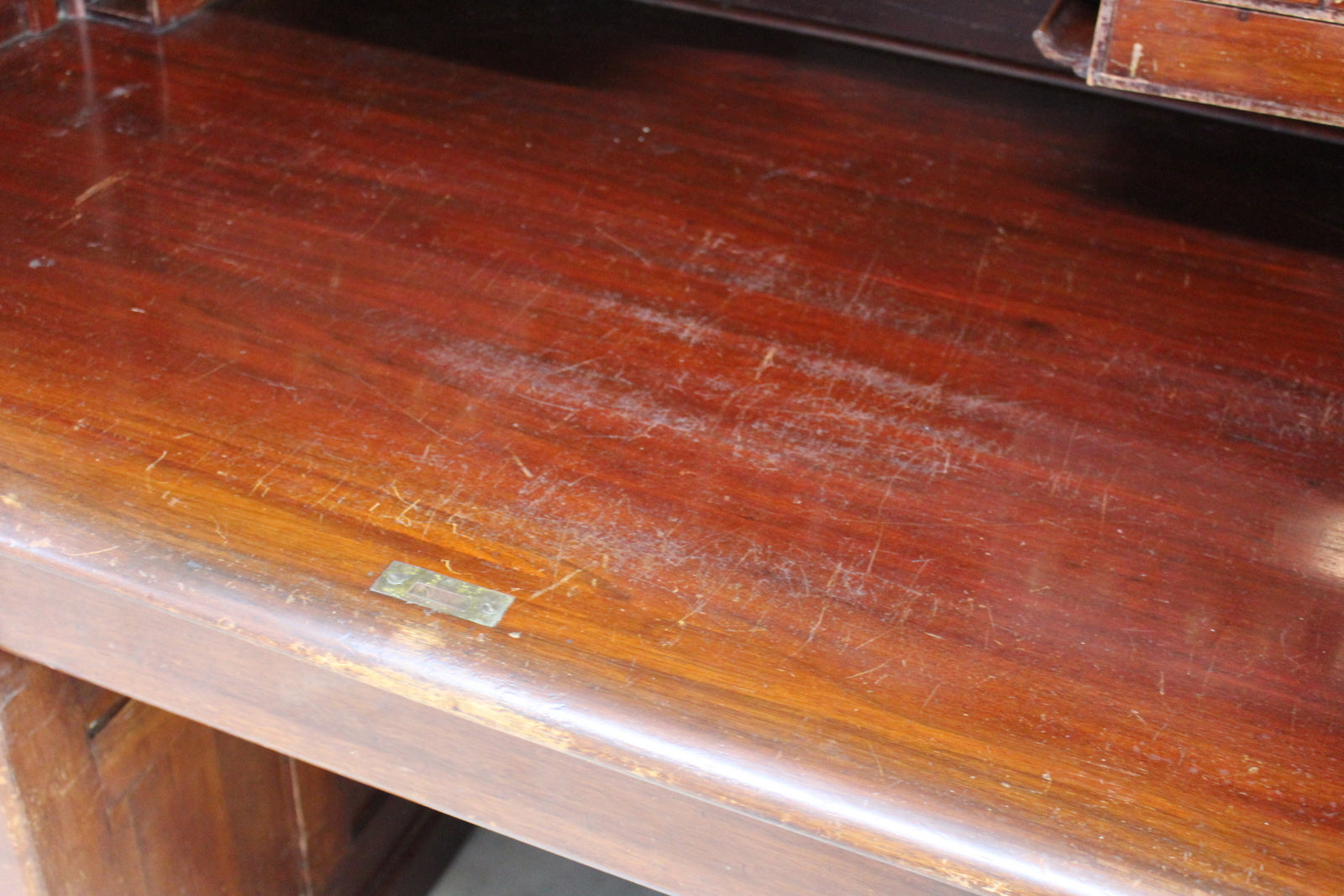 Angus of London Antique Walnut Roll Top Tambour Desk - Kernow Furniture