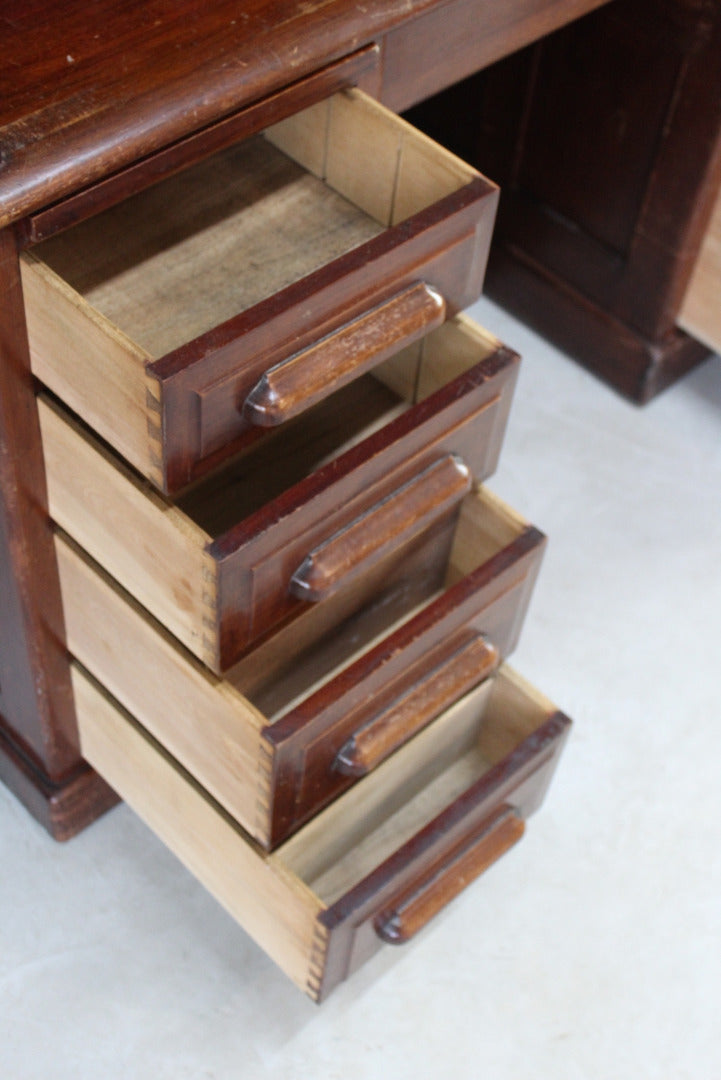 Angus of London Antique Walnut Roll Top Tambour Desk - Kernow Furniture