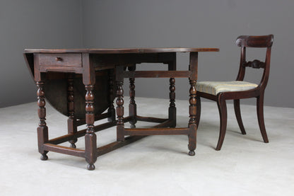 Antique Oak Oval Drop Leaf Dining Table - Kernow Furniture