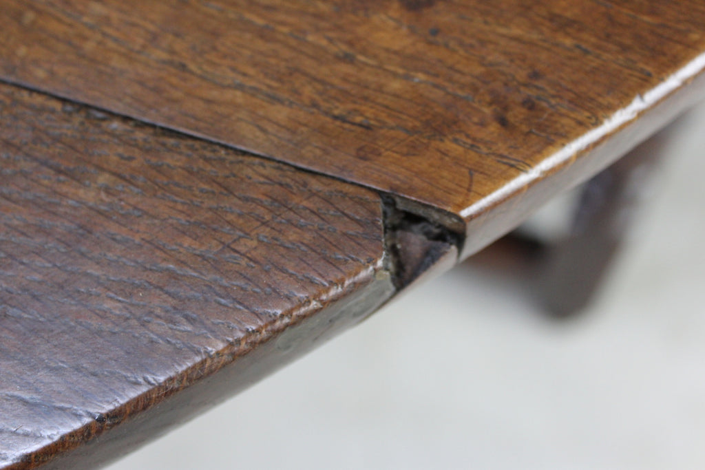 Antique Oak Oval Drop Leaf Dining Table - Kernow Furniture