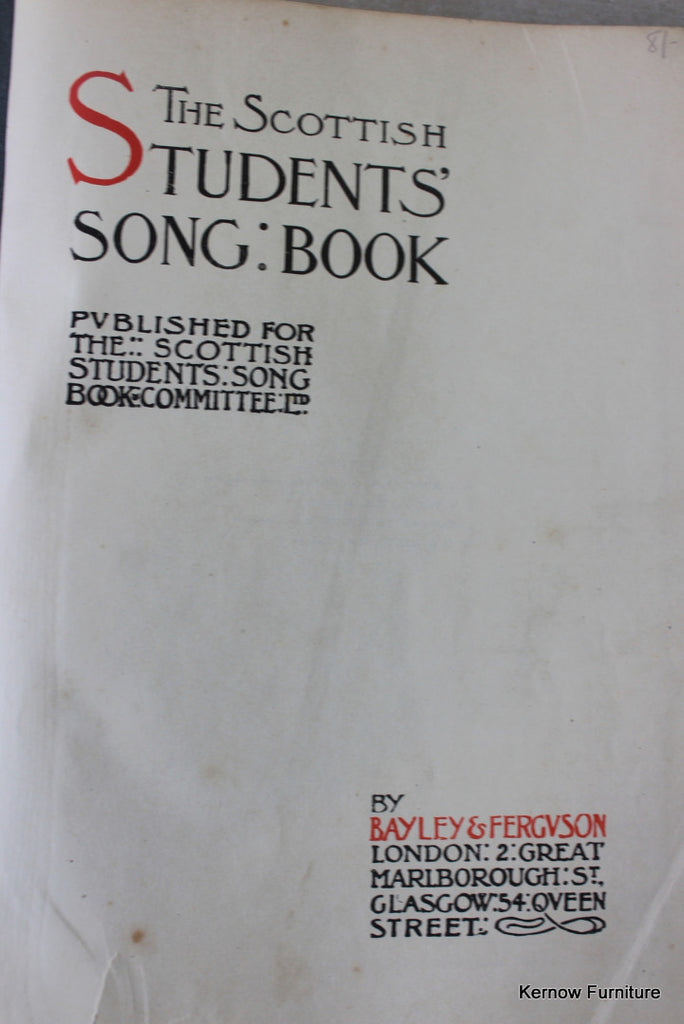 The Scottish Students Songbook - Kernow Furniture