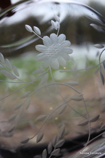 Etched Glass Water Carafe & Glass - Kernow Furniture