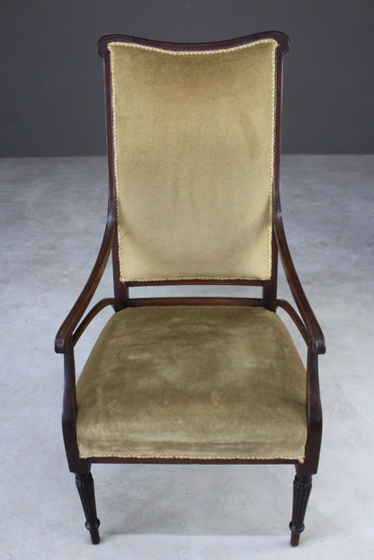 Edwardian Mahogany Armchair - Kernow Furniture