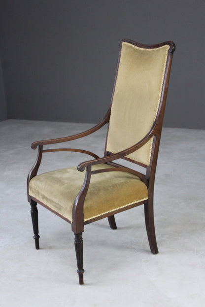 Edwardian Mahogany Armchair - Kernow Furniture