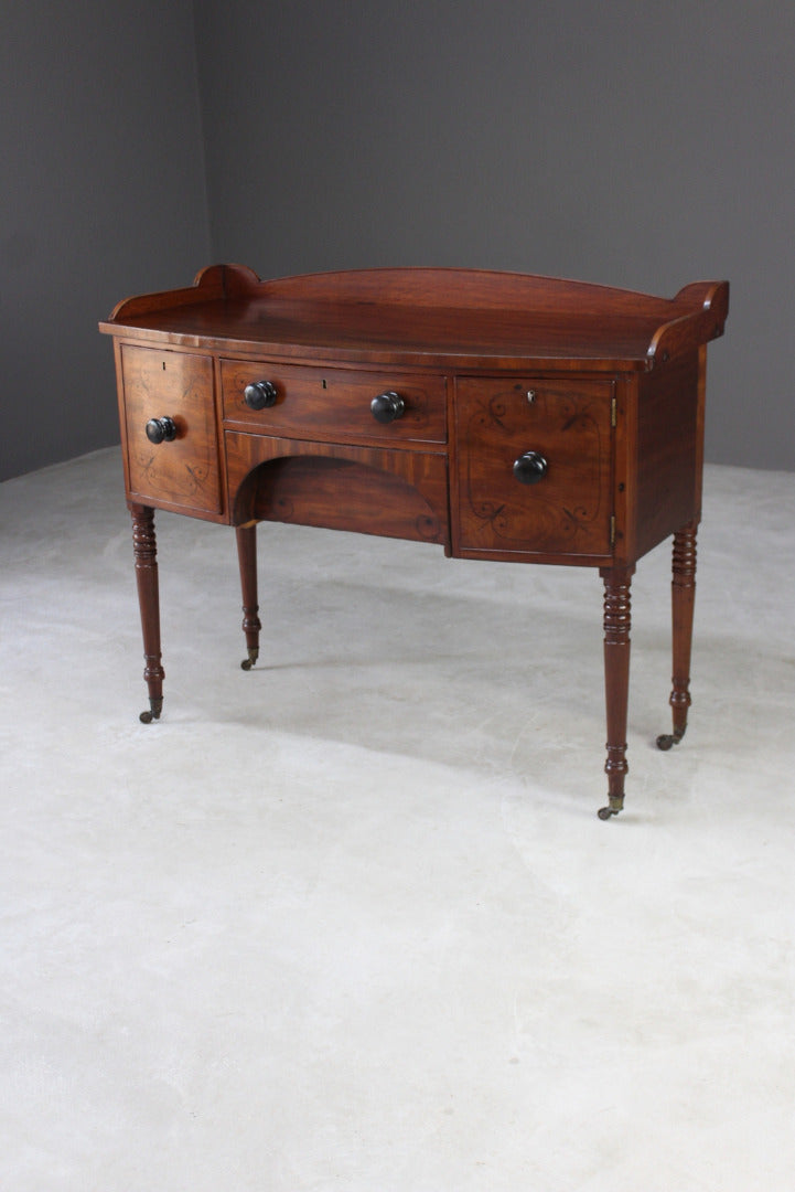 Georgian Mahogany Bow Front Sideboard - Kernow Furniture