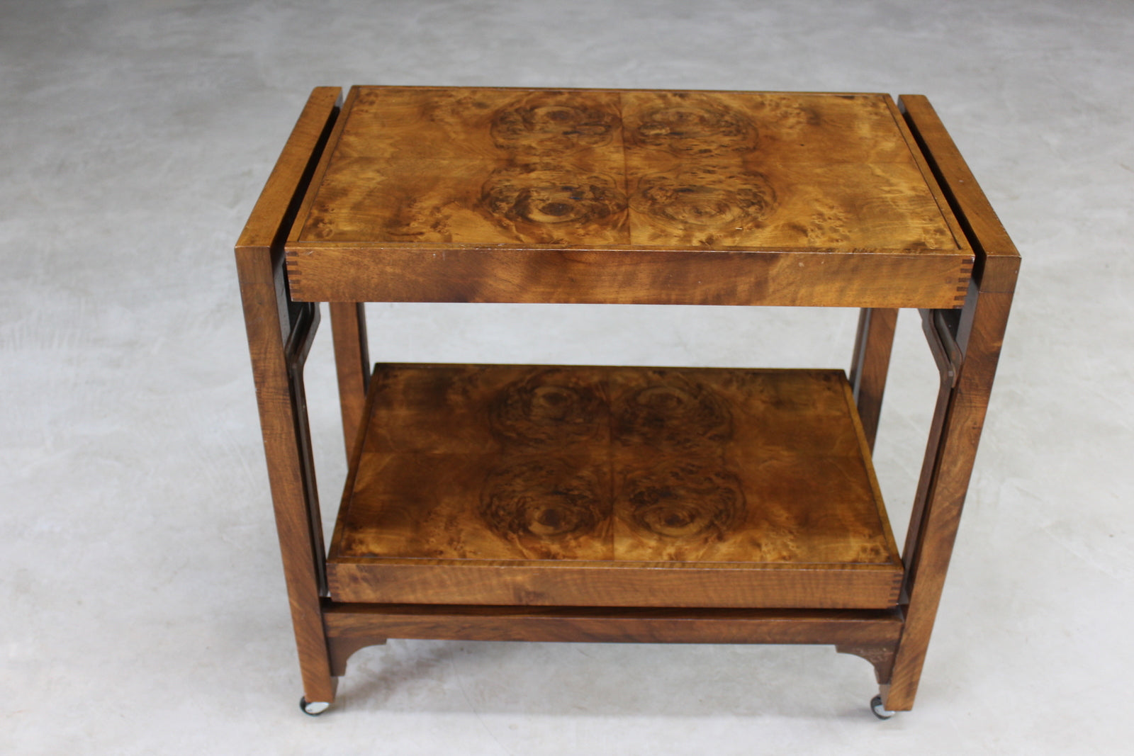 Metamorphic Art Deco Walnut Cocktail Trolley - Kernow Furniture