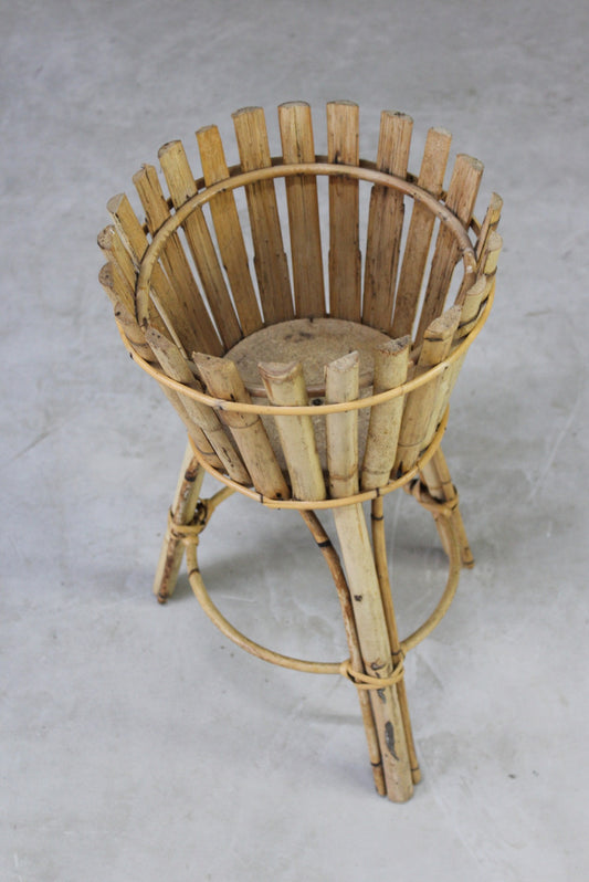 Retro Cane Plant Stand - Kernow Furniture