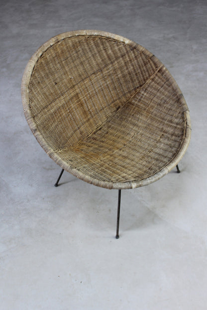 Retro Wicker Tub Chair - Kernow Furniture