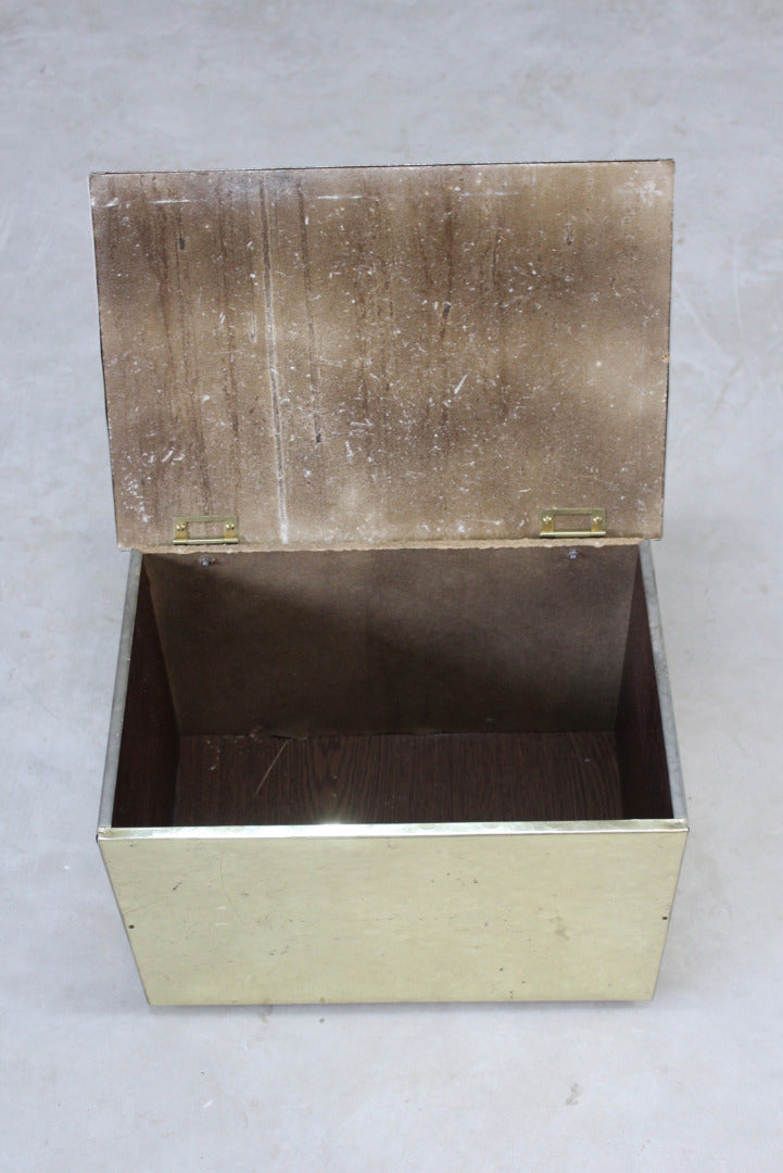 Retro Brass Effect Coal Kindling Box - Kernow Furniture