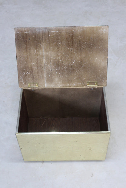 Retro Brass Effect Coal Kindling Box - Kernow Furniture