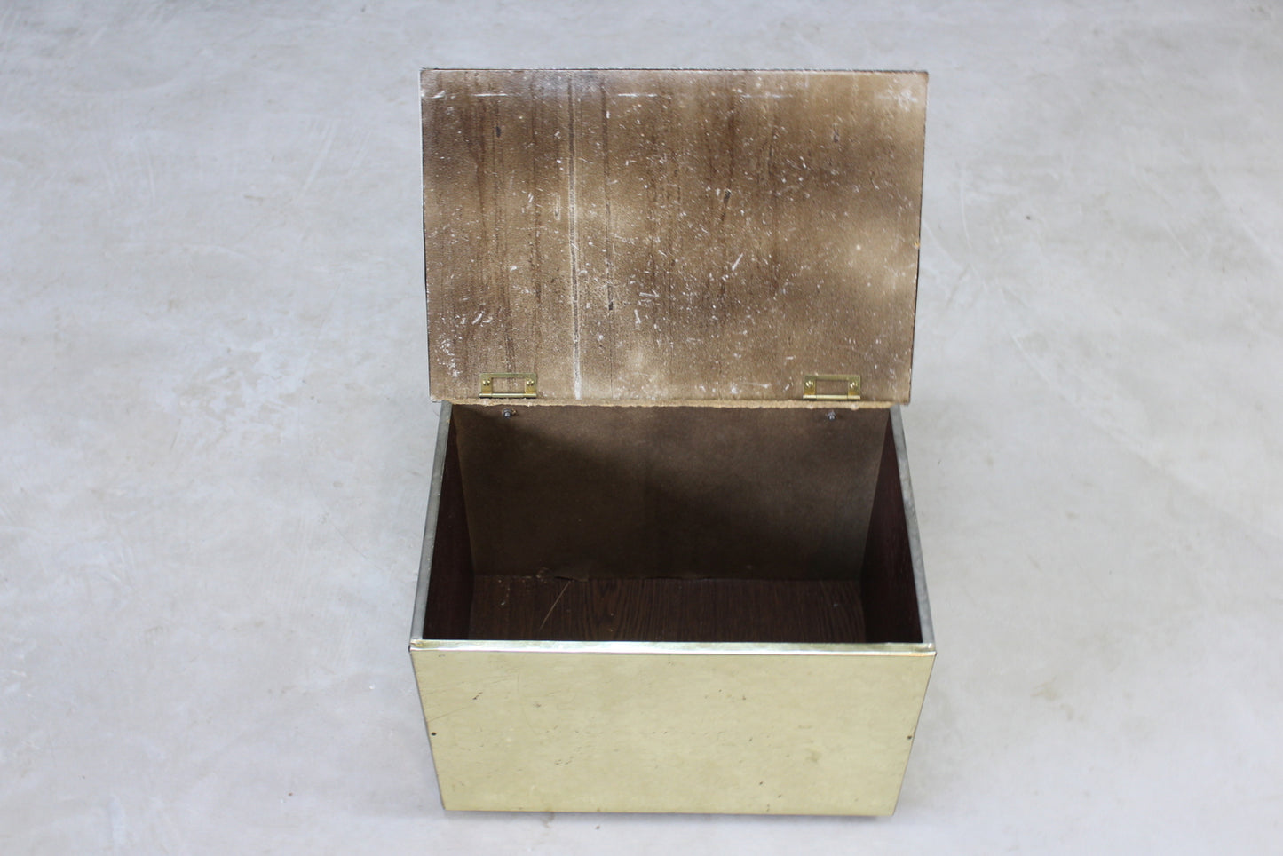 Retro Brass Effect Coal Kindling Box - Kernow Furniture