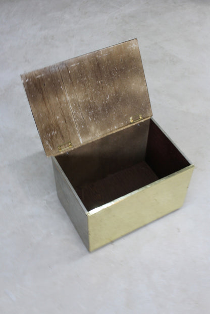 Retro Brass Effect Coal Kindling Box - Kernow Furniture