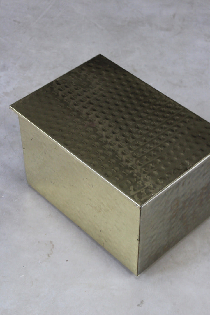 Retro Brass Effect Coal Kindling Box - Kernow Furniture