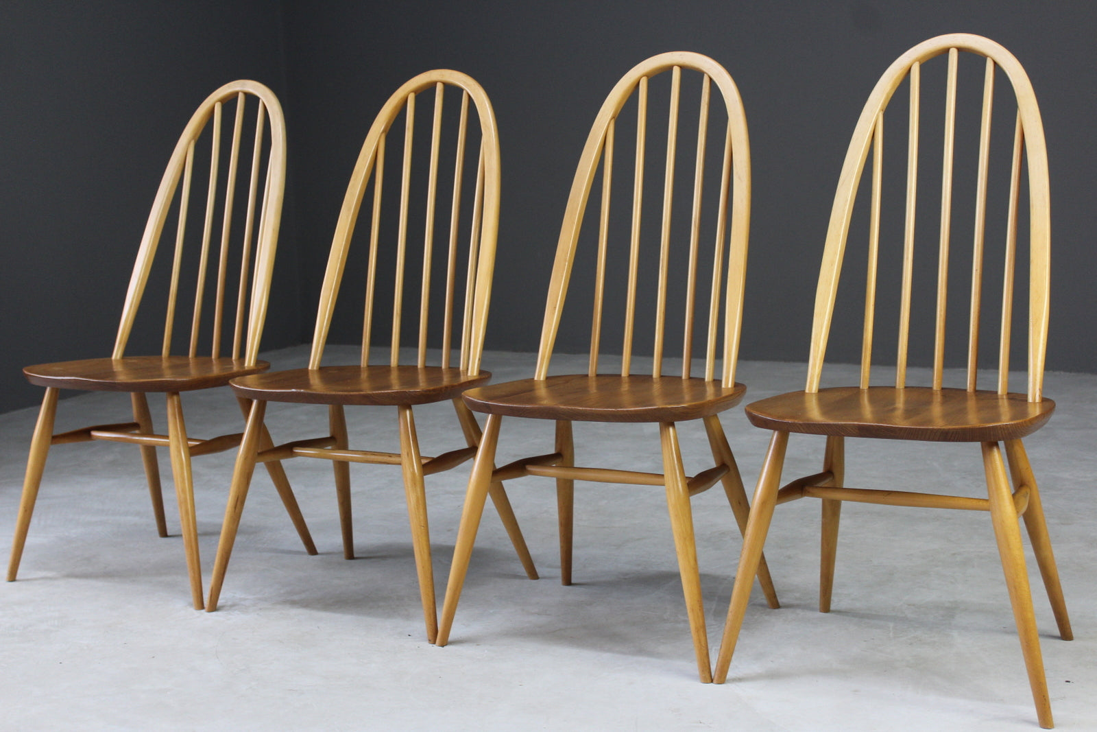 4 Retro Ercol Dining Chairs - Kernow Furniture