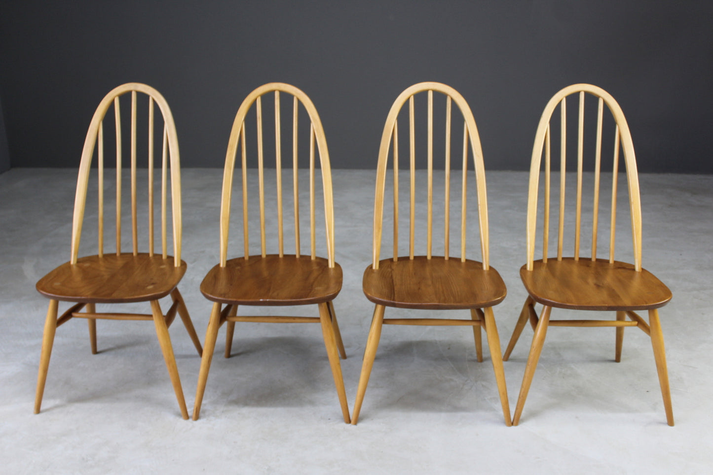 4 Retro Ercol Dining Chairs - Kernow Furniture