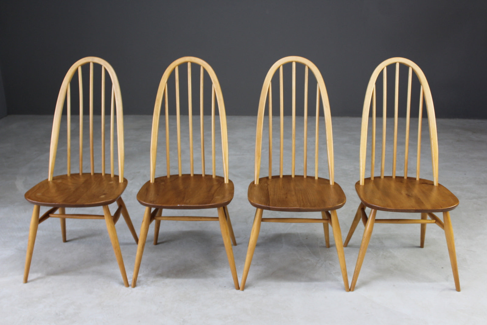 4 Retro Ercol Dining Chairs - Kernow Furniture