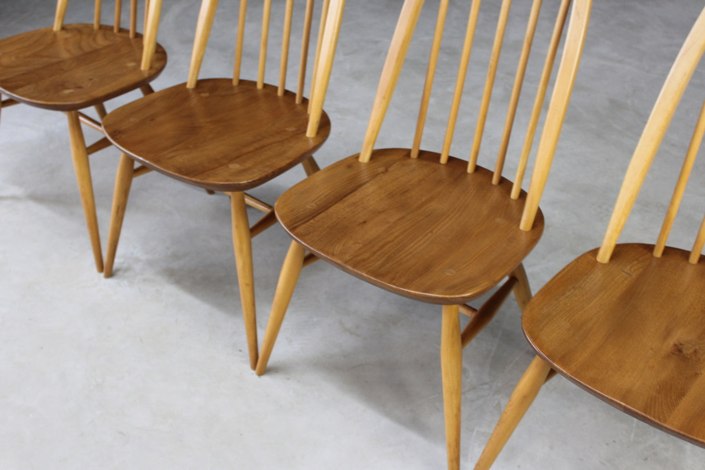 4 Retro Ercol Dining Chairs - Kernow Furniture