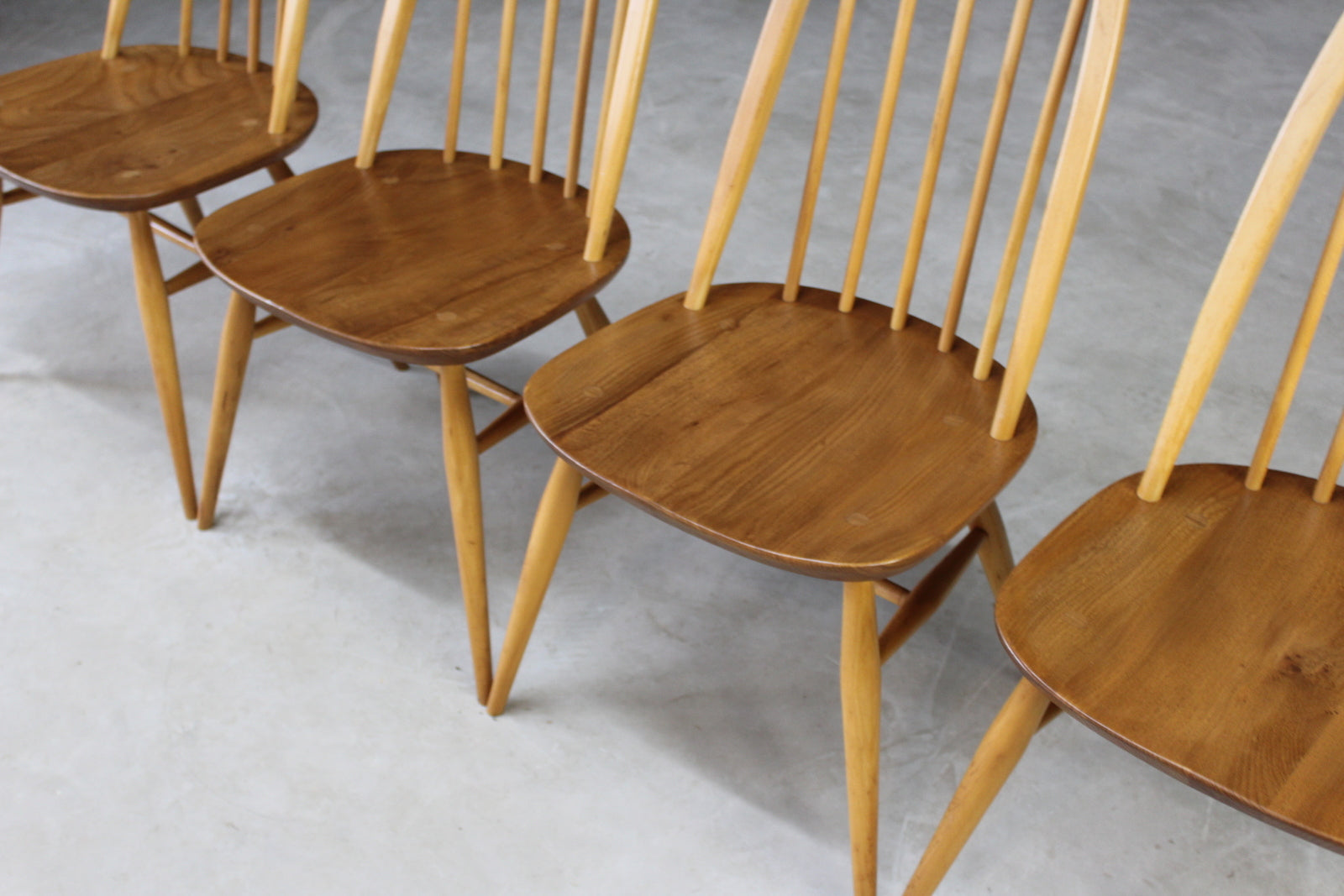 4 Retro Ercol Dining Chairs - Kernow Furniture