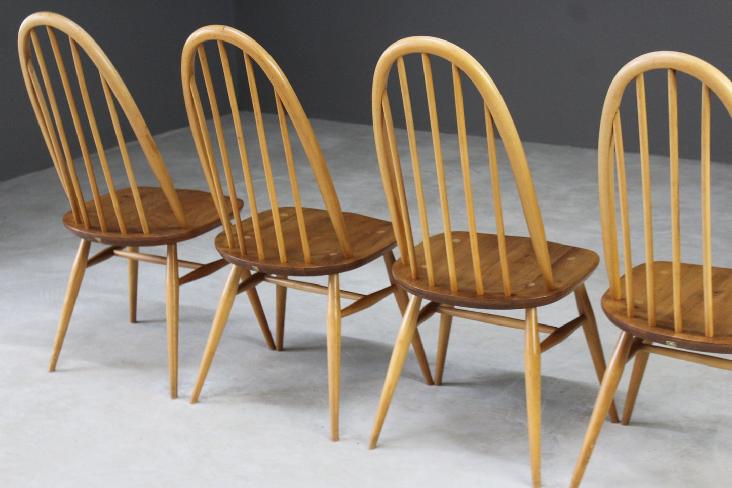4 Retro Ercol Dining Chairs - Kernow Furniture