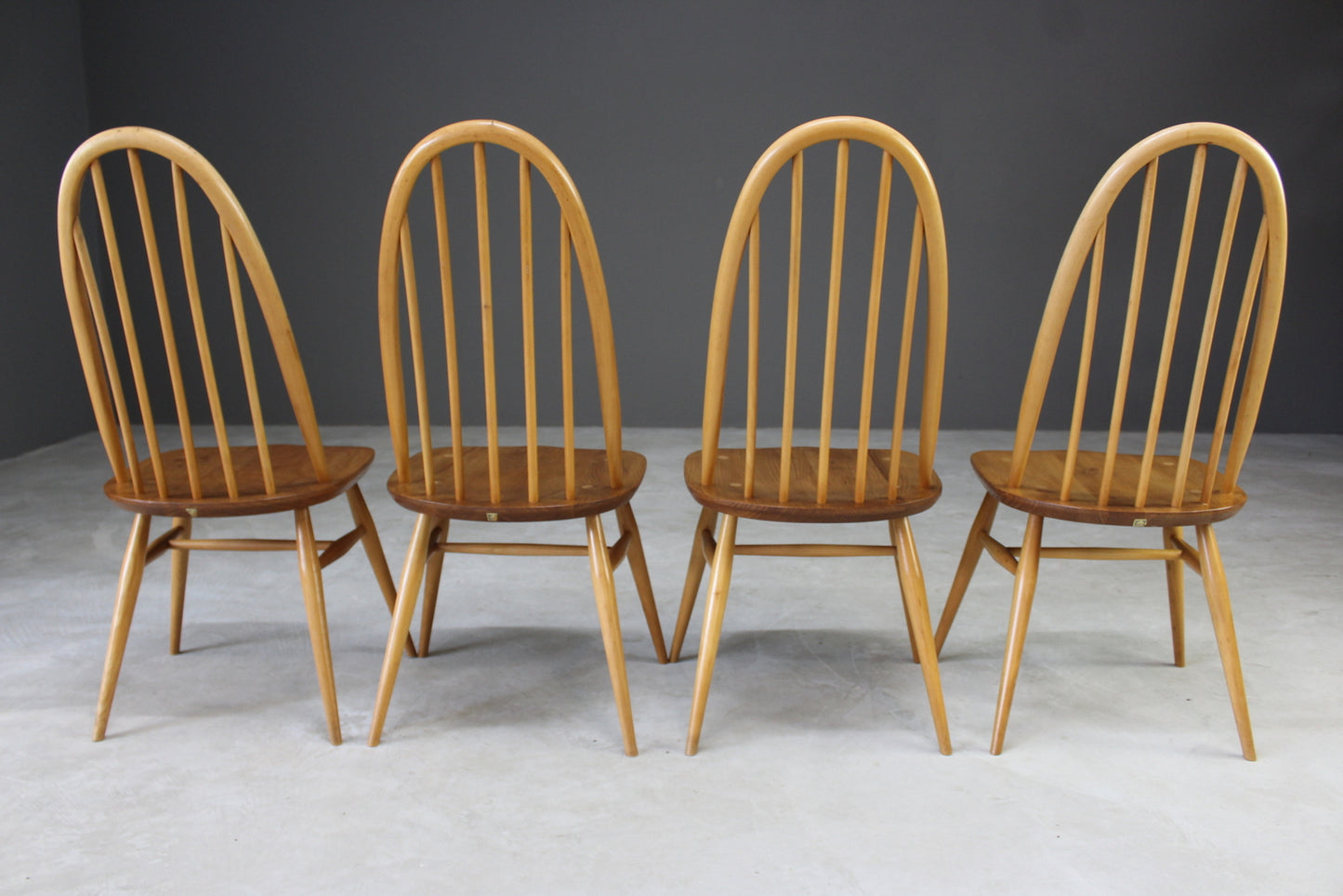 4 Retro Ercol Dining Chairs - Kernow Furniture