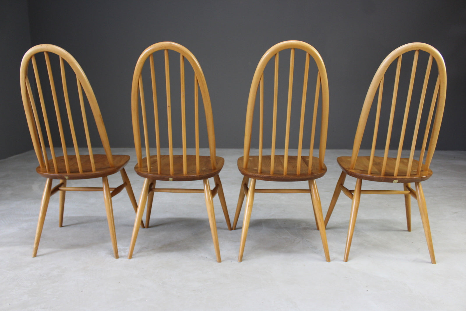 4 Retro Ercol Dining Chairs - Kernow Furniture