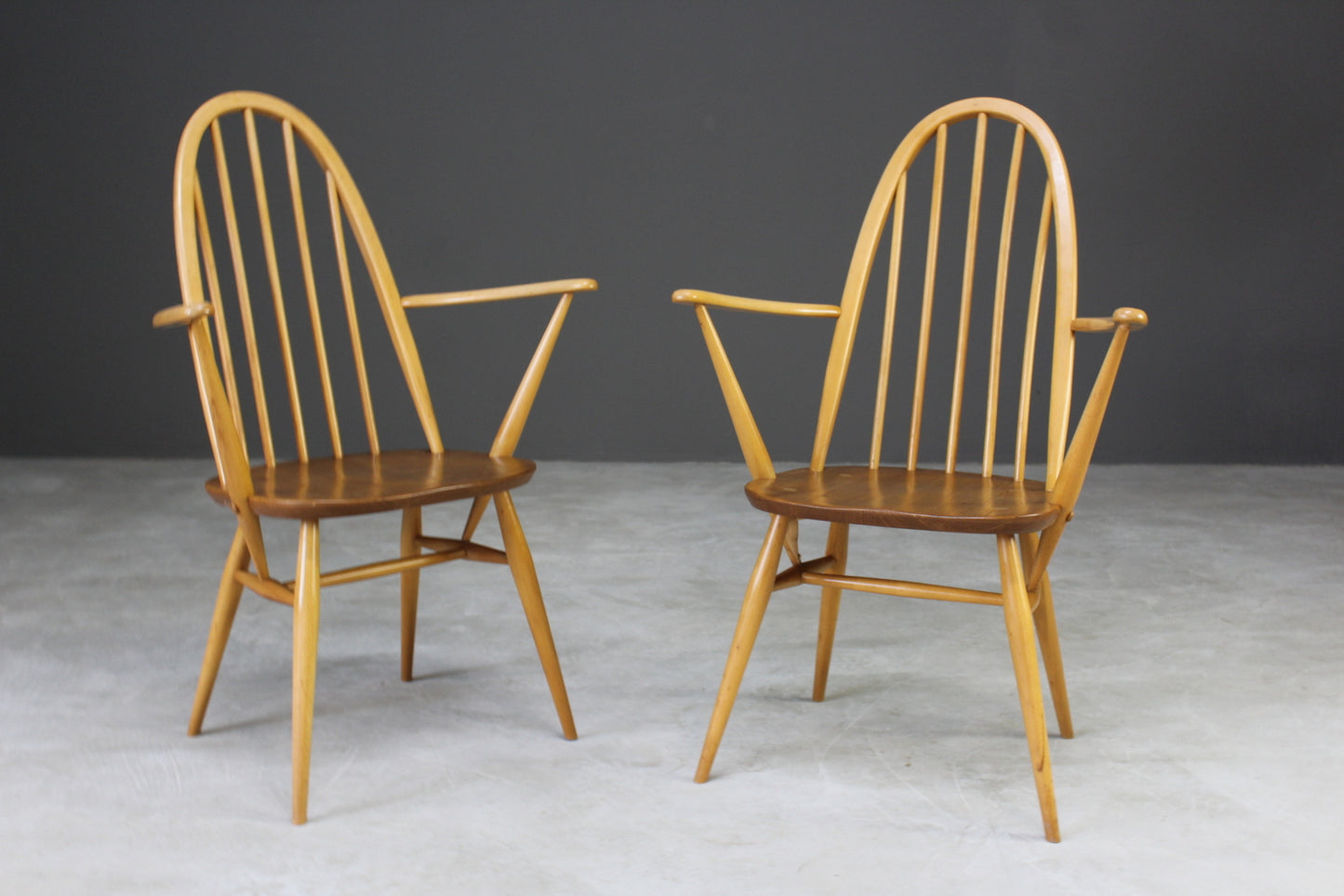 Pair Vintage Ercol Carver Chairs - Kernow Furniture