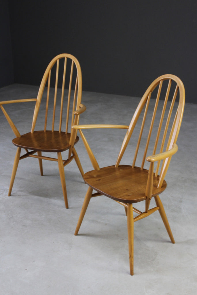Pair Vintage Ercol Carver Chairs - Kernow Furniture