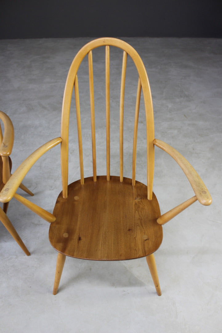 Pair Vintage Ercol Carver Chairs - Kernow Furniture