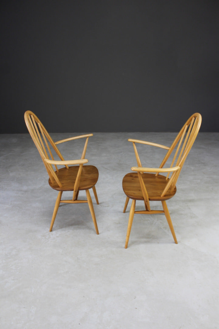 Pair Vintage Ercol Carver Chairs - Kernow Furniture