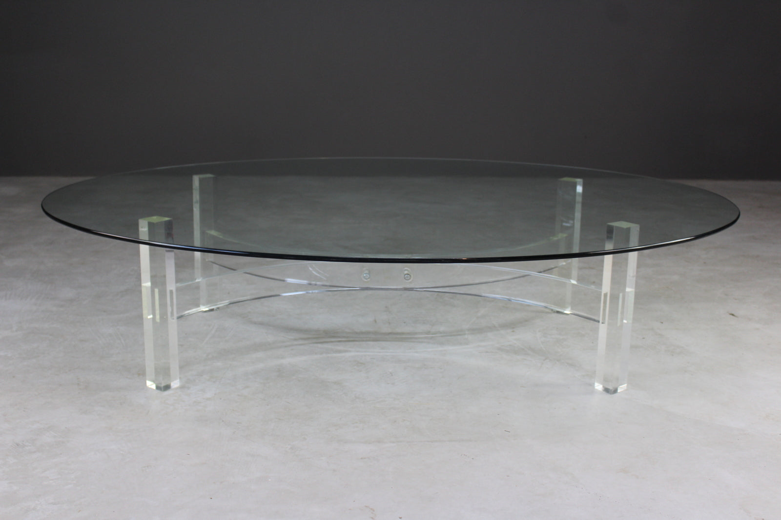 Large Oval Glass Coffee Table - Kernow Furniture