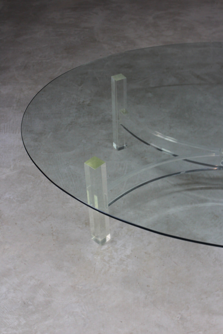 Large Oval Glass Coffee Table - Kernow Furniture