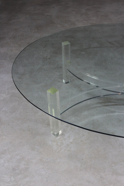 Large Oval Glass Coffee Table - Kernow Furniture