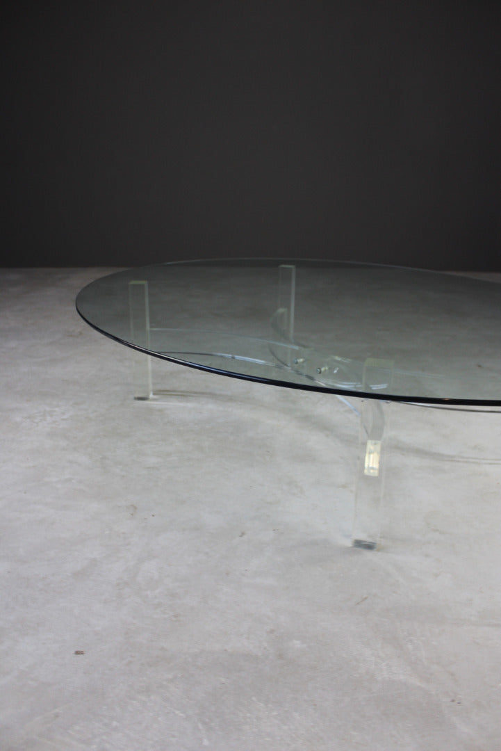 Large Oval Glass Coffee Table - Kernow Furniture