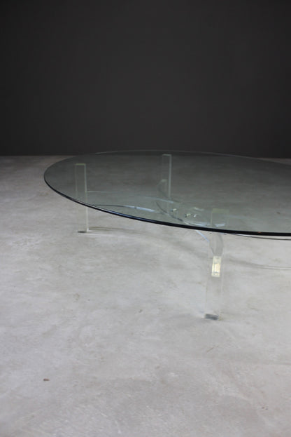 Large Oval Glass Coffee Table - Kernow Furniture