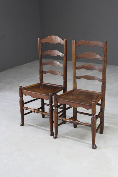 Pair Vernacular Ladderback Chairs - Kernow Furniture