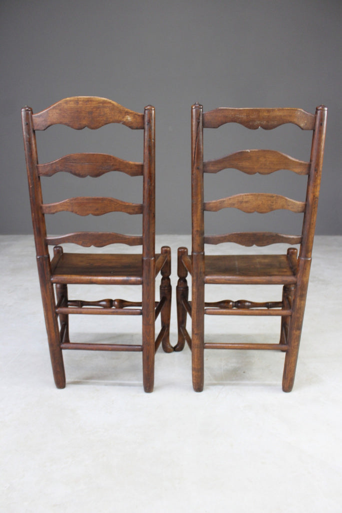 Pair Vernacular Ladderback Chairs - Kernow Furniture