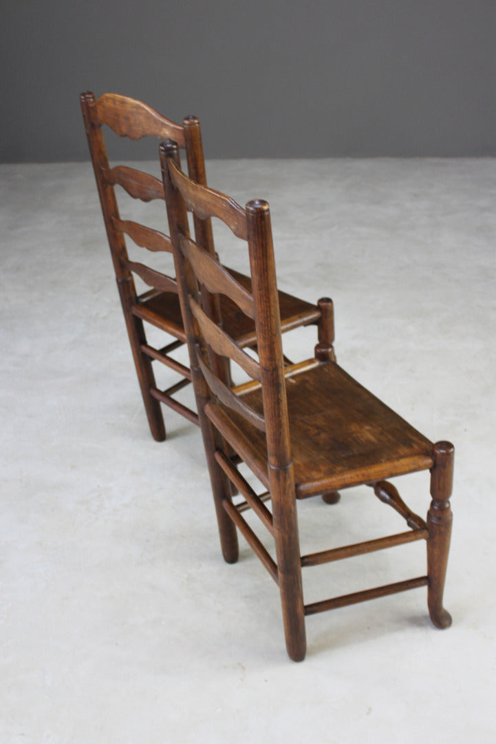 Pair Vernacular Ladderback Chairs - Kernow Furniture