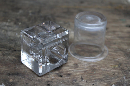 Pair Glass Inkwells - Kernow Furniture