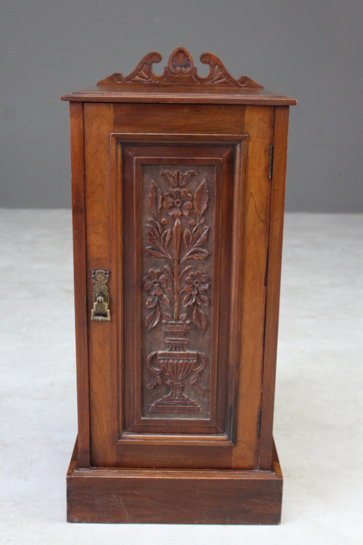 Antique Walnut Bedside Cupboard - Kernow Furniture