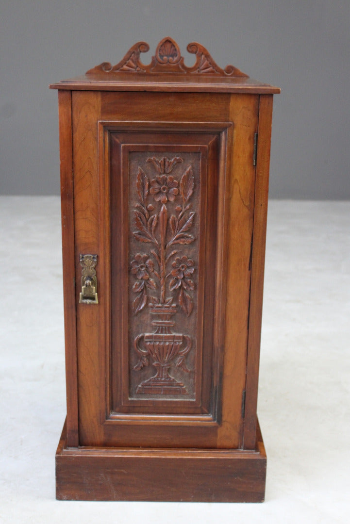 Antique Walnut Bedside Cupboard - Kernow Furniture