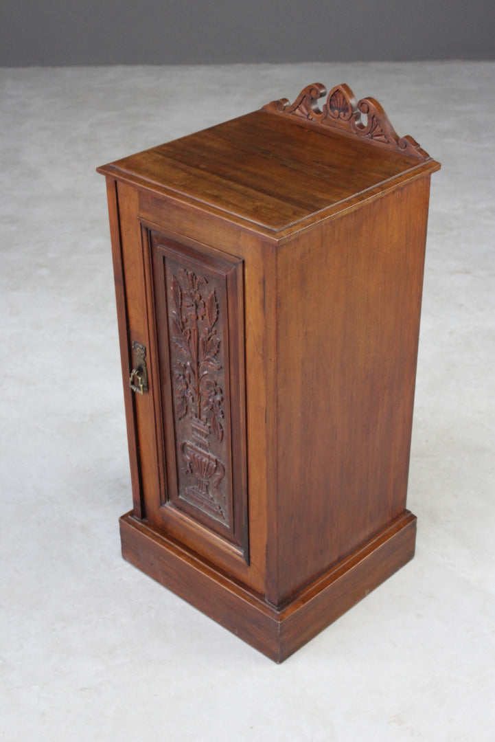 Antique Walnut Bedside Cupboard - Kernow Furniture