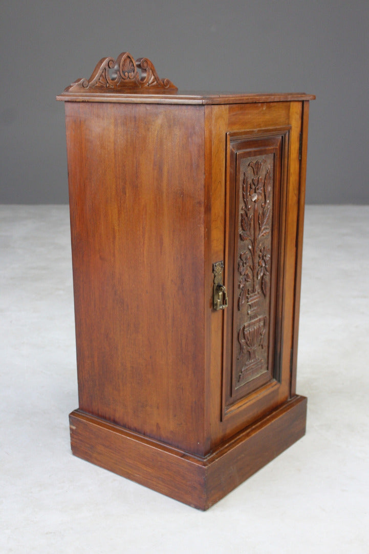 Antique Walnut Bedside Cupboard - Kernow Furniture